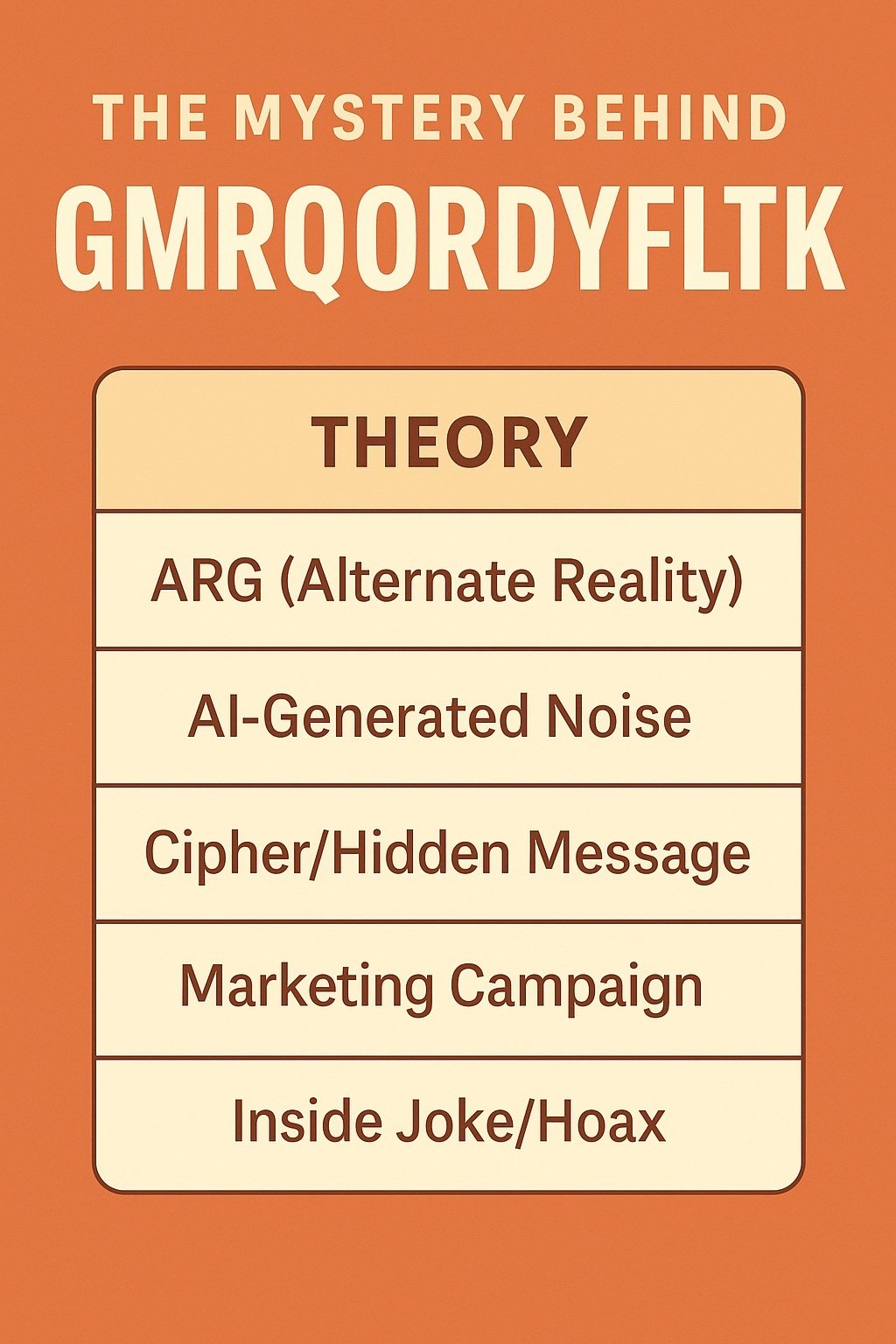 The Mystery Behind GMRQORDYFLTK.